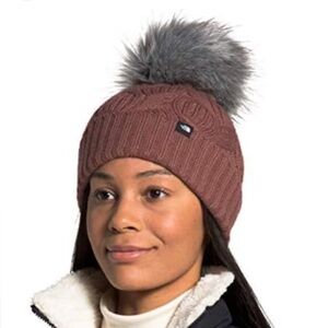 The North Face Brown Knit Beanie with Pom